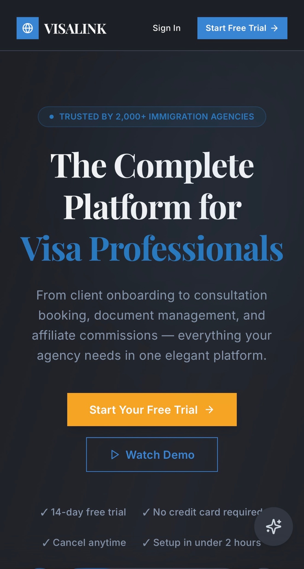 VisaLink App screenshot